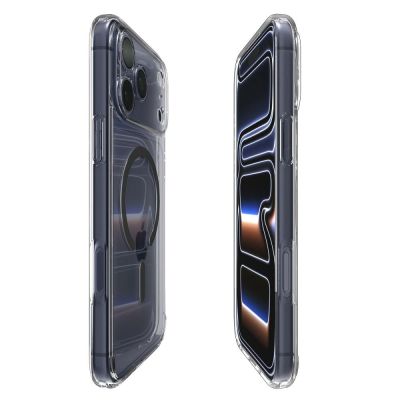 13. Etui Spigen Ultra Hybrid MagSafe na iPhone 17 Pro - przezroczysto-szare