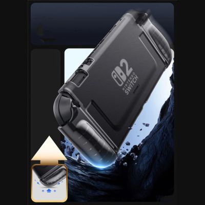 4. Etui Supcase Crystal na Nintendo Switch 2 - przezroczysto-czarne