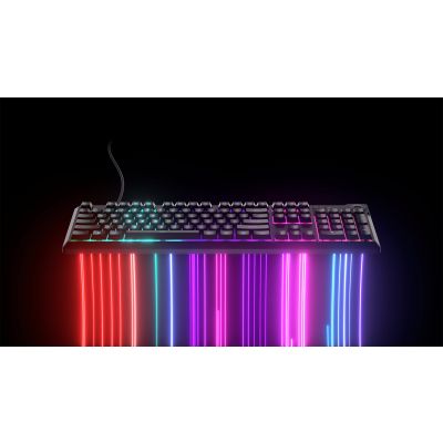 7. Klawiatura CORSAIR Tas K55 CORE BLACK RGB, Gumowa kopuła, Mechaniczna, USB