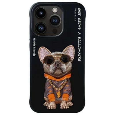 Etui Nimmy Glasses Cool Dog do iPhone 15 Pro - czarne
