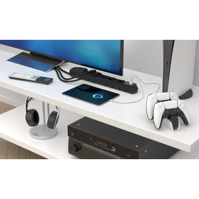 7. Listwa przeciwprzepięciowa Acar S6 USB A+C (szybka ładowarka) 1,5m ; czarny