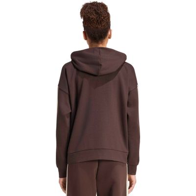 3. Bluza damska adidas Essentials 3-Stripes Full-Zip Fleece Hoodie brązowa KX0784