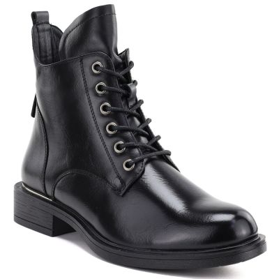 Botki damskie workery ocieplane czarne Vinceza 58677