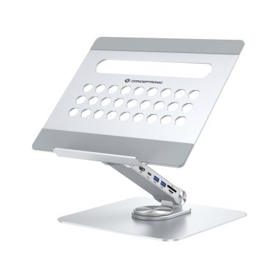 11. CONCEPTRONIC Uchwyt na laptopa ze stacją dokującą 7 w 1 srebrny