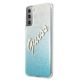 2. Etui Guess Glitter Gradient Script na Samsung Galaxy S21+ - niebieskie