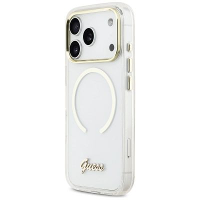 2. Etui Guess IML Script Metal MagSafe na iPhone 17 Pro - przezroczyste