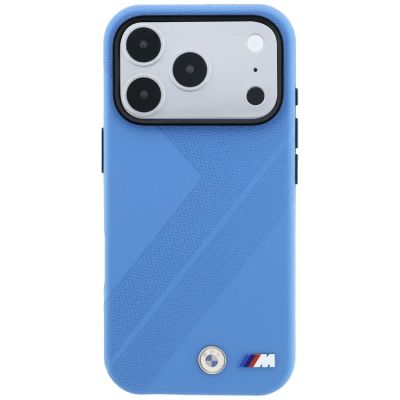 3. Etui BMW M Tire Track Metal Logo MagSafe na iPhone 17 Pro / 18 Pro - niebieskie