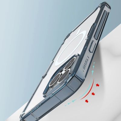 14. Nillkin Nature Pro Magnetic Case etui iPhone 14 Pro magnetyczny pokrowiec MagSafe niebieski