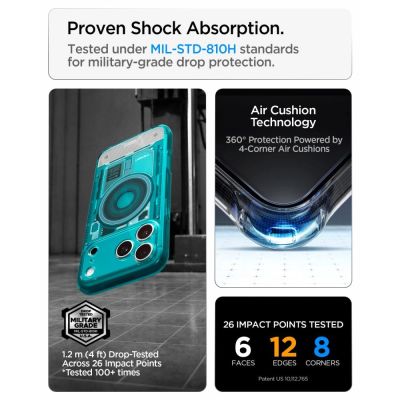12. Etui Spigen Ultra Hybrid MagSafe na iPhone 18 Pro / 17 Pro - jasnoniebieskie