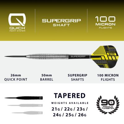 4. Rzutki Harrows NX-90 Tapered QP 90% steeltip