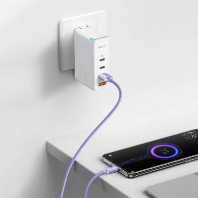 11. Baseus Crystal Shine Series kabel przewód USB do szybkiego ładowania i transferu danych USB Typ A - USB Typ C 100W 2m fioletowy (CAJY000505)