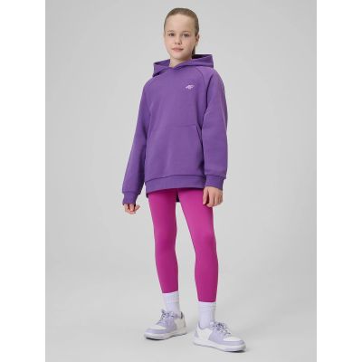 3. Bluza dresowa loose z kapturem dziewczęca 4F 4FJRSS26TSWSF3040-50S