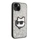 4. Etui Karl Lagerfeld Glitter Choupette Patch na iPhone 14 Plus - srebrne