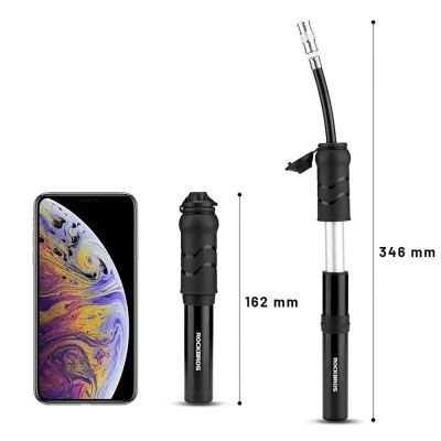 6. Pompka rowerowa Rockbros 810PCS-HP mini ręczna z wężykiem Presta & Schrader - czarna