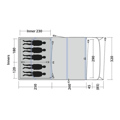 3. Outwell Florida 5 Air 5 os. Zielony Namiot tunelowy