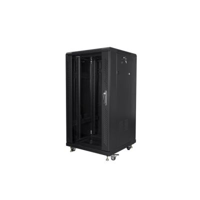 11. Szafa rack Lanberg FF01-6622-12B (22U; 19''; 1160 mm / 600mm / 600 mm; stojąca; Szklane; 800 kg; kolor czarny)