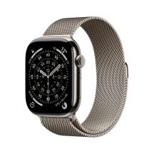 Apple Watch Series 11 Cellular 46 mm koperta z naturalnego tytanu z paskiem z naturalnej siateczki - M/L
