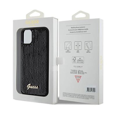 8. Etui Guess Sequin Script Metal na iPhone 11 / Xr - czarne