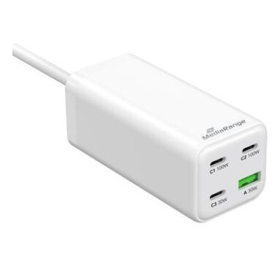 3. MediaRange MRMA124 ładowarka do urządzeń przenośnych Laptop, Smartfon, Tablet Biały Prąd przemienny Szybkie ładowanie Wewnętrzna