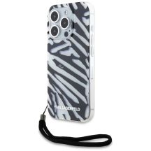 Etui Karl Lagerfeld IML Zebra Pattern & Cord na iPhone 15 Pro - czarne