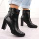 6. Botki damskie na słupku ocieplane czarne M.Daszyński AF125-22
