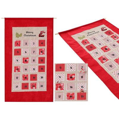 2. KALENDARZ ADWENTOWY 56x87CM CZERWONY