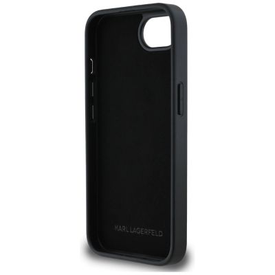 7. Etui Karl Lagerfeld Monogram Choupette Head Pin na iPhone 16e - czarne