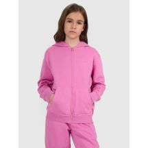 Bluza dresowa rozpinana z kapturem dziewczęca 4F 4FJRAW25TSWSF2466-54S