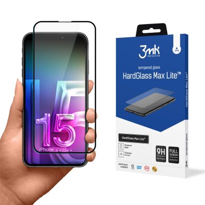 9. Szkło 9H 3mk HardGlass Max Lite™ na iPhone 15 Plus