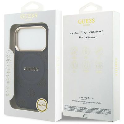 8. Etui Guess Peony Hot Stamp MagSafe na iPhone 17 Pro Max - niebieskie