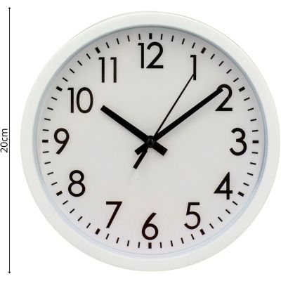 7. ZEGAR ŚCIENNY PP 20CM BIAŁY