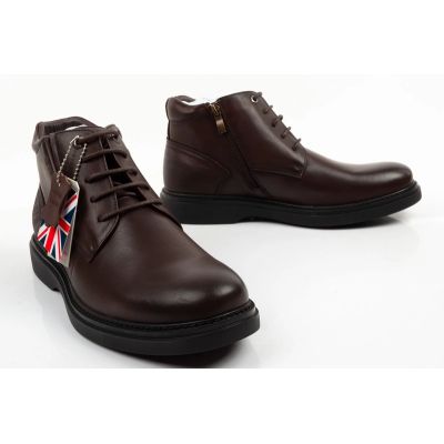 7. Lee Cooper buty męskie eleganckie skórzane brązowe trzewiki ocieplane