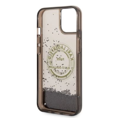7. Etui Karl Lagerfeld Liquid Glitter RSG na iPhone 14 - czarne