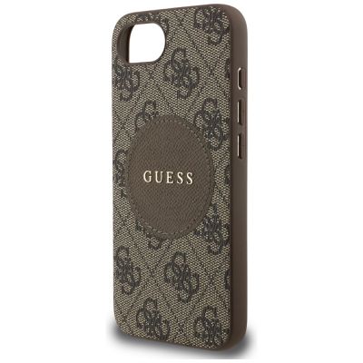 6. Etui Guess 4G Circle Classic Logo MagSafe na iPhone 16e - brązowe