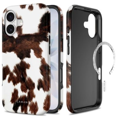 Etui Tech-Protect Lamano MagSafe na iPhone 17 - brązowo-białe