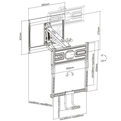 8. Uchwyt ścienny do telewizora 43"-50"/35kg 1TFT 4Gelenke pull-down schwarz