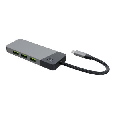7. GREEN CELL HUB USB-C ADAPTER GC CONNECT 7W1 (3XUSB 3.1, HDMI 4K 60HZ, USB-C PD 85W, MICROSD/SD)