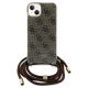 2. Etui Guess Crossbody Cord 4G Print na iPhone 15 / 14 / 13 - brązowe