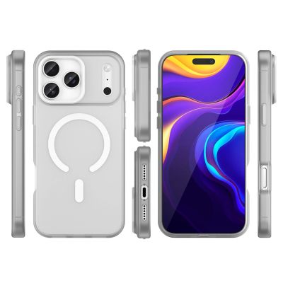 3. Etui Magnetic Abrasive na iPhone 17 Pro kompatybilne z MagSafe - matowe białe