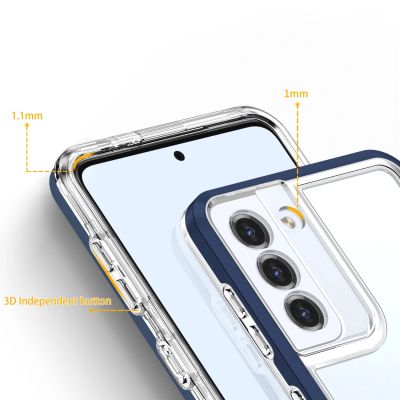 4. Clear 3in1 etui do Samsung Galaxy S21+ 5G (S21 Plus 5G) żelowy pokrowiec z ramką niebieski