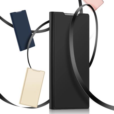 18. Dux Ducis Skin Pro kabura etui pokrowiec z klapką Samsung Galaxy S22 Ultra złoty