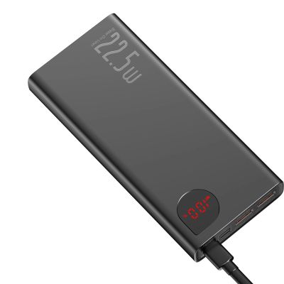6. Baseus Adaman powerbank z szybkim ładowaniem 20000mAh 22.5W + kabel USB-A - USB-C 3A 0.3m czarny