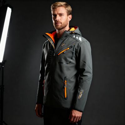 7. Kurtka Geographical Norway Softshell Royaute DB 068 M WY8027H/GN/Dark Grey / Orange