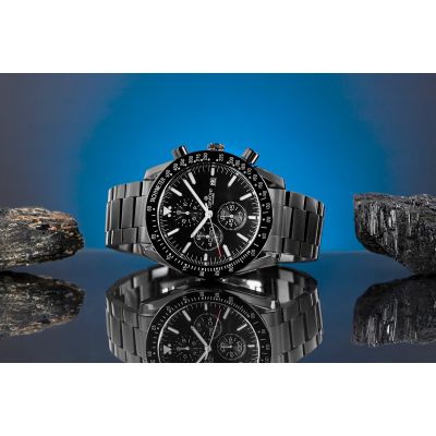 5. Zegarek Męski Giewont Chronograph Sapphire Czarny GW8720-B1