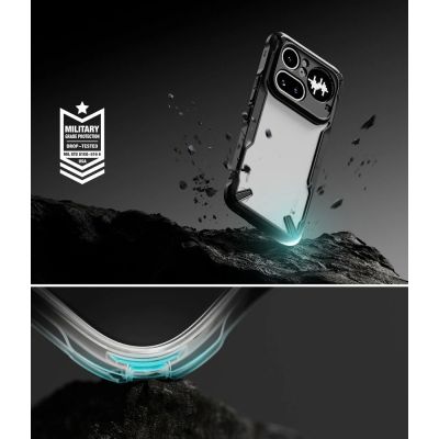 6. Etui Ringke Fusion X na Nothing Phone 4A Pro - przezroczysto-czarne