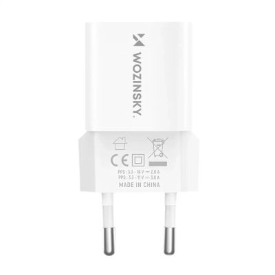 3. Ładowarka sieciowa Wozinsky WWCEAC GaN USB-A USB-C 33W - biała