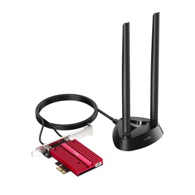 5. Karta sieciowa CUDY WE4000 AX5400 Wi-Fi 6/6E BT 5.2 Intel AX210NGW Radiator PCIe + Antena na kablu
