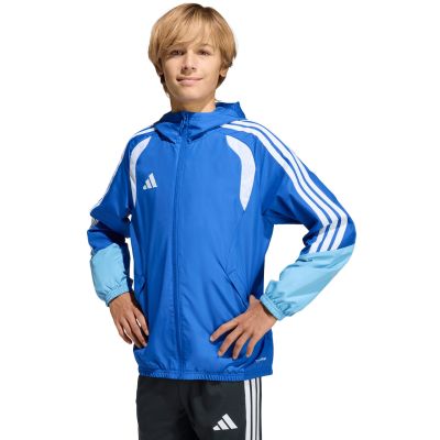 4. Kurtka dla dzieci adidas Tiro 26 Competition All Weather niebieska KB0157