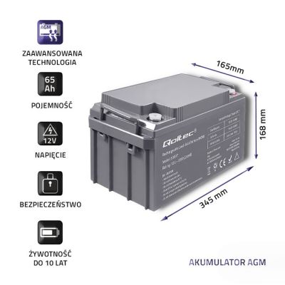 3. Akumulator bezobsługowy Qoltec 53037