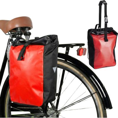16. SAKWA TORBA ROWEROWA WODOSZCZELNA TYLNA NA BAGAŻNIK CZERWONA 13,5L XQMAX PRO